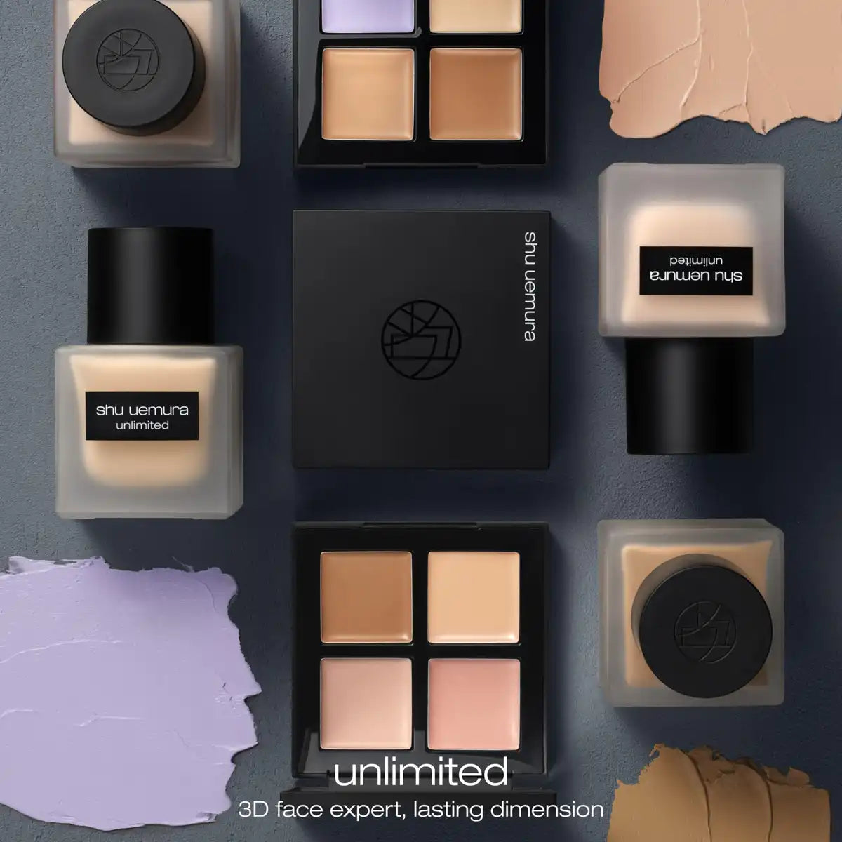 Shu Uemura Unlimited Quad Concealer 4 Shades Violet Mauve Warm Beige Palette