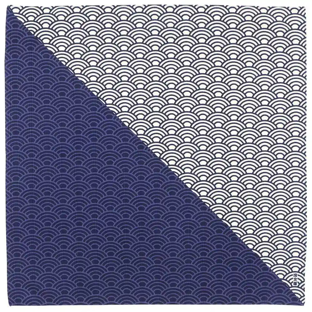 Hama Pattern Furoshiki 50Cm Japan Dyed Seigaiha Cloth - Hamamonyo