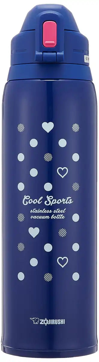 Zojirushi 1.55L Stainless Steel Direct Drinking Water Bottle Sports Type Navy Dot