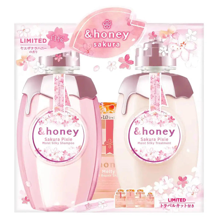 &honey Sakura 2024 Pixie Moist Shampoo and Conditioner Set 4-Step Kit