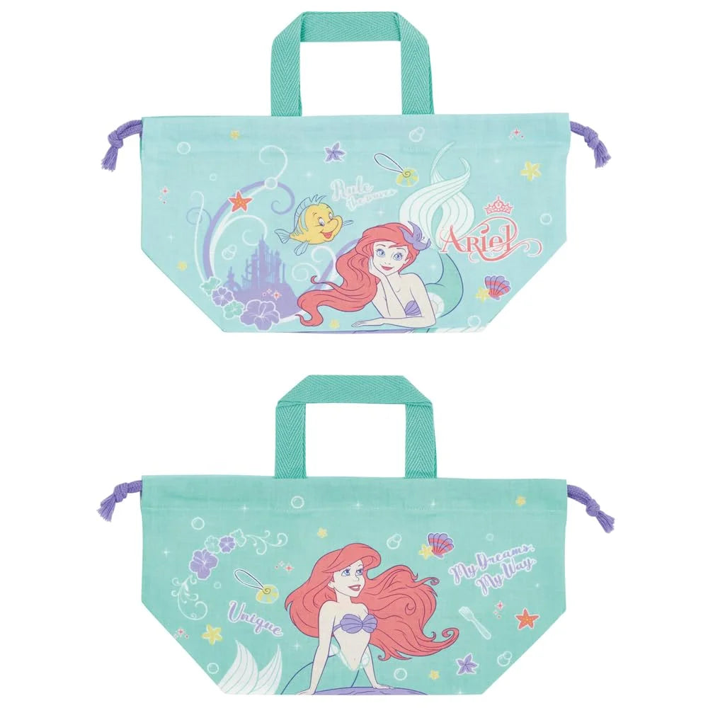 Skater Disney Ariel Kids Lunch Box Bag with Gusset - Made in Japan