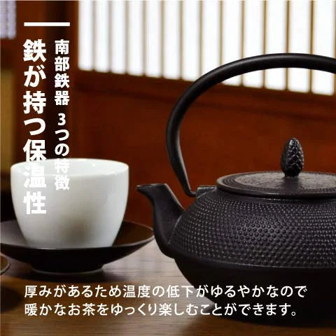 Ren Of Japan Nanbu Tekki Iron Bottle Teapot Arale Round Shape W/Tea Strainer Enamel Finish Arare Small/No Ren Original Tea