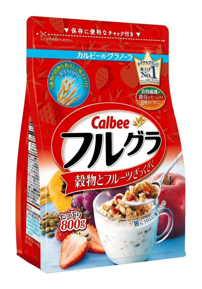 Yamamoto Kampo Pharmaceutical Calbee Fruit Granola 800G + Young Barley Powder 3G 44 Packets Japan