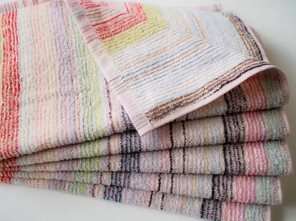 Imabary Japan Eco Towel Face Towel Set Of 5 Multicolor | Imabari Retowel One Wash Remaining Yarn