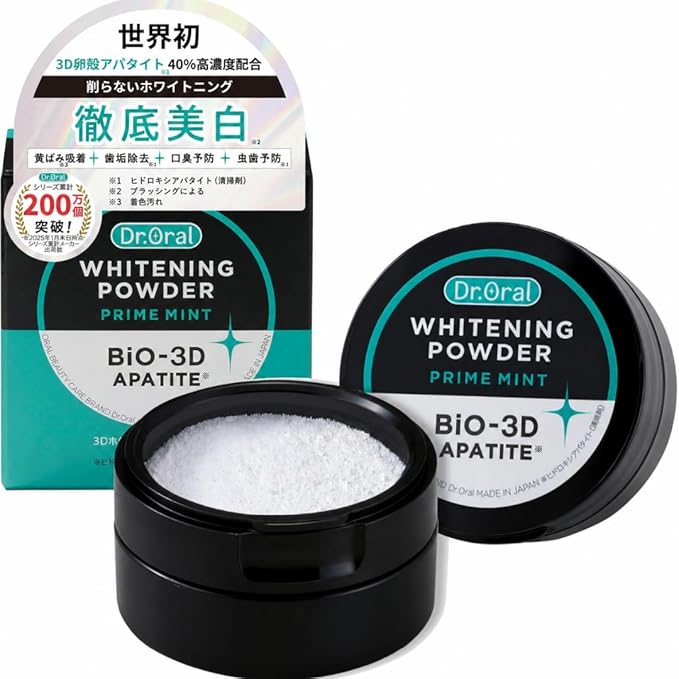Dr. Oral Whitening Powder Contiene 40% de Apatita Natural 26g - Producto para el Cuidado Dental de Japón