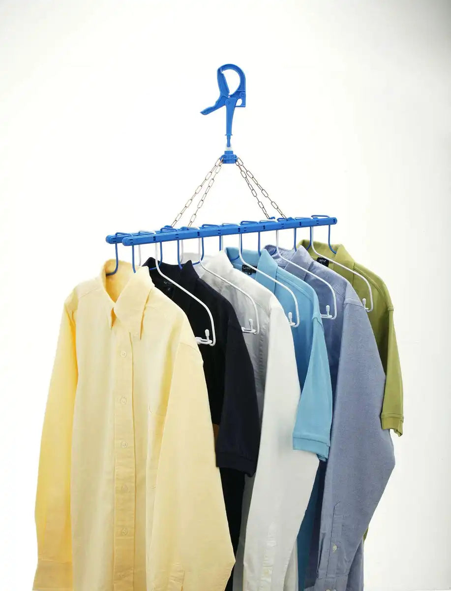 Nishida Japan Laundry Drying Skip Hanger 11-Strand Dark Blue 54X49X40Cm - Dry 11 Shirts At Once