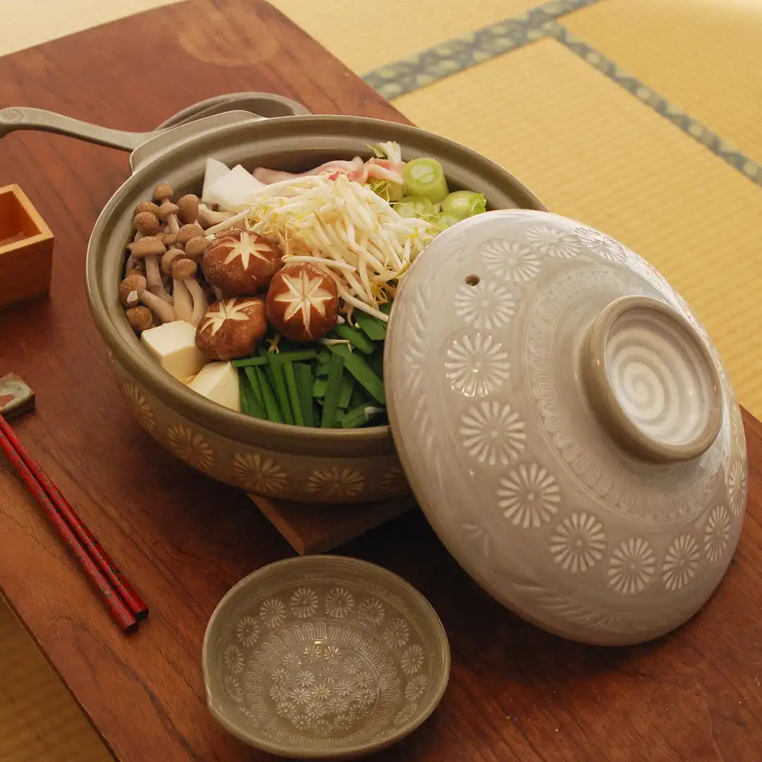 Ginpo Banko Ware Renge Soup Spoon & Spoon Rest Large - Set (Renge Spoon & Spoon Rest)