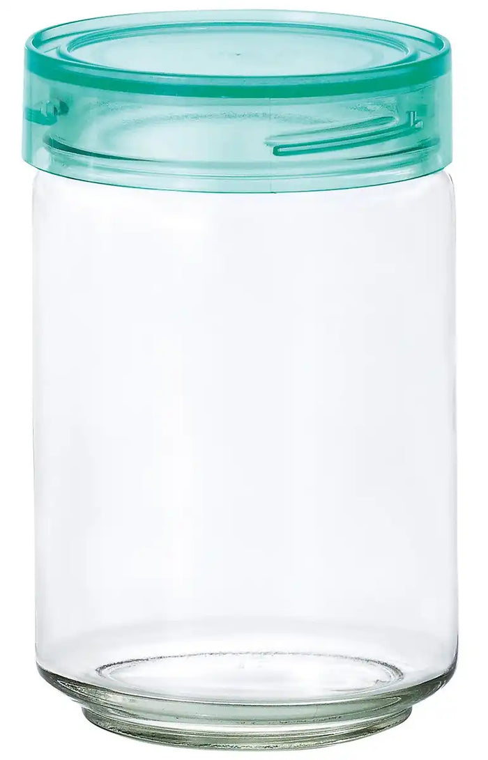 Aderia 1000Ml Green Cosmetic Glass Canister Airtight Container Made In Japan - Seasoning Jar Coffee Beans Storage M6634