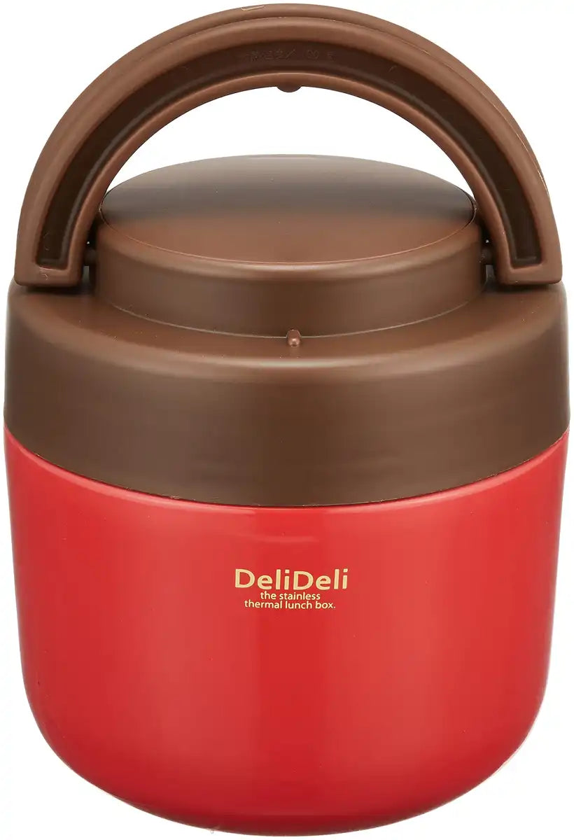 Pearl Metal Kinzoku Donburi Bento Box Lunch Jar Red Deli Bowl Japan Hb-3323