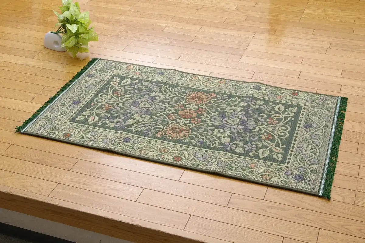 Ikehiko Corporation Japan Entrance Mat Rush Domestic F Vivian Green 70X120Cm Urethane #8818070