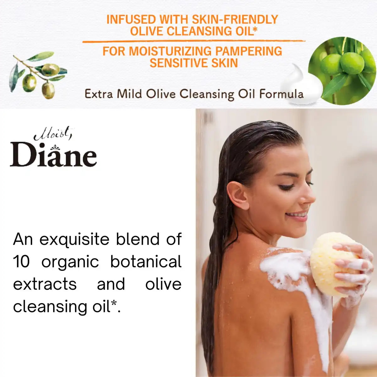 Diane Botanical Body Soap Sicilian Fruit Scent 500ml for Sensitive Skin Care