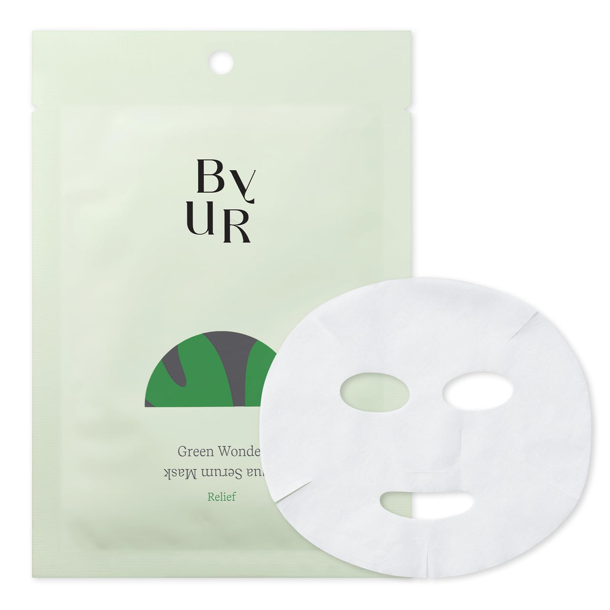 Byur Mascarilla Facial en Lámina: Suero Acuático Hidratante Calmante Verde 1 Lámina