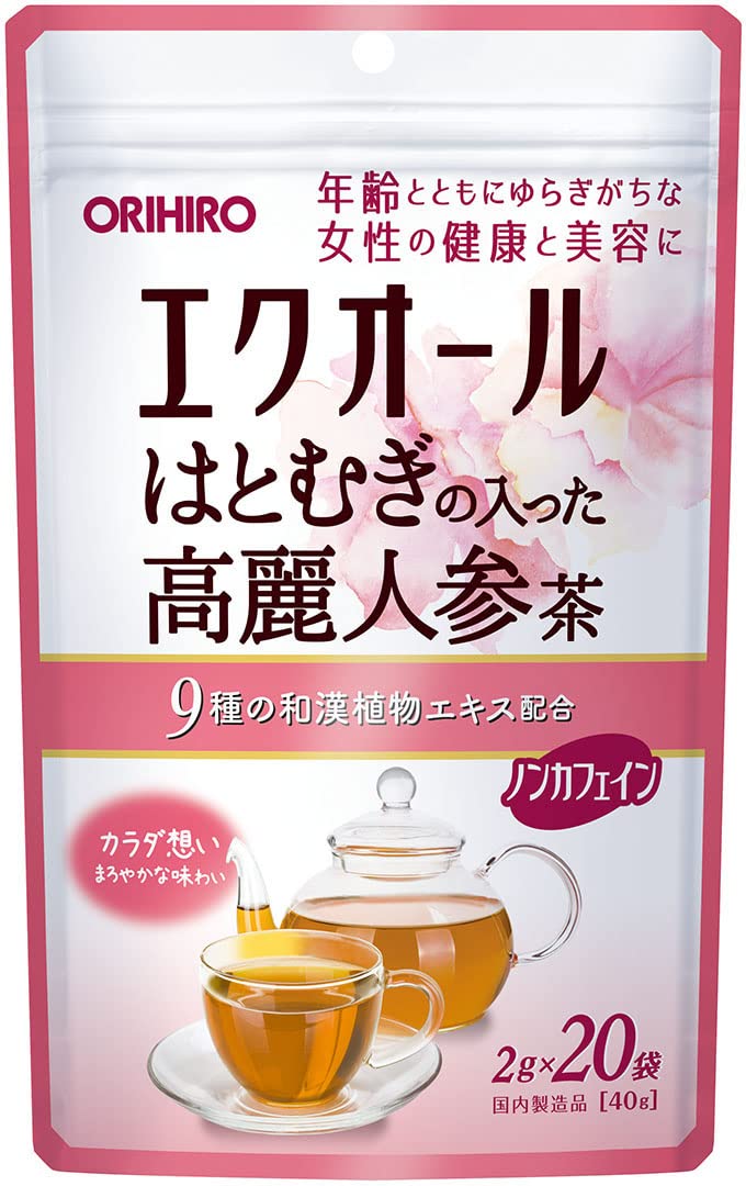 Orihiro Korean Ginseng Tea 2G x 20 Bags - Caffeine-Free Herbal Blend
