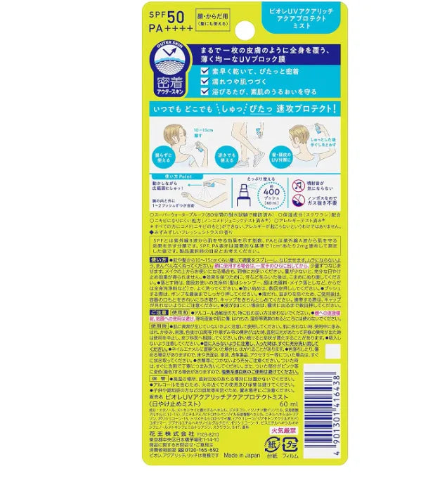 Biore Japan Uv Aqua Rich Aqua Protect Spray Mist 60ml