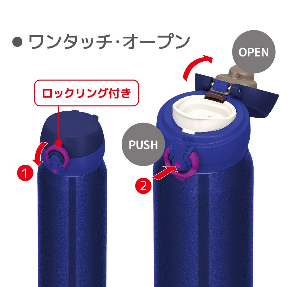 Thermos Vacuum Insulated 600Ml Portable Mug in Navy Pink Jnl-604 Nv-P
