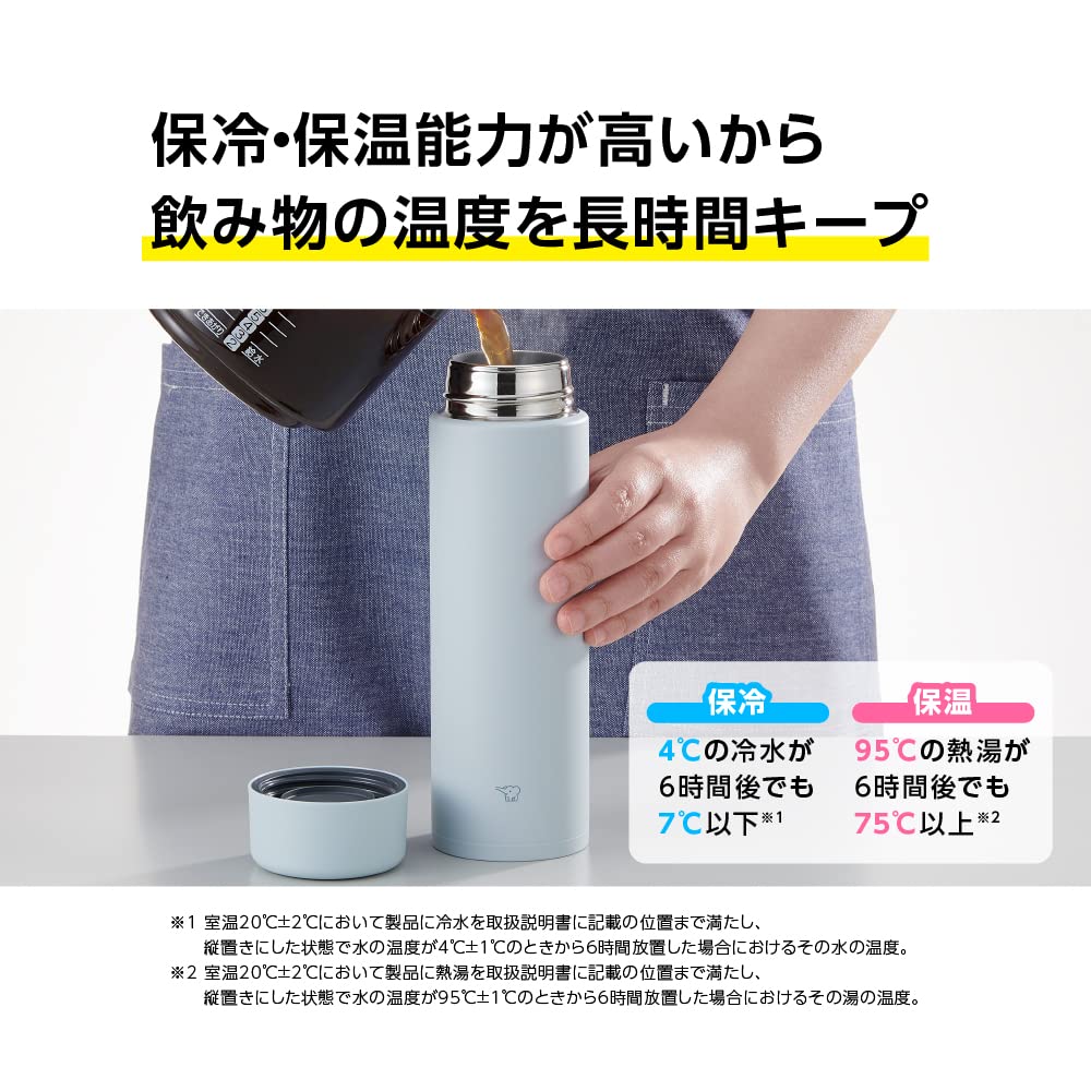 Zojirushi Large Capacity 720ml Stainless Steel Water Bottle Easy Clean Forest Gray Mug - SM-GA72-HM