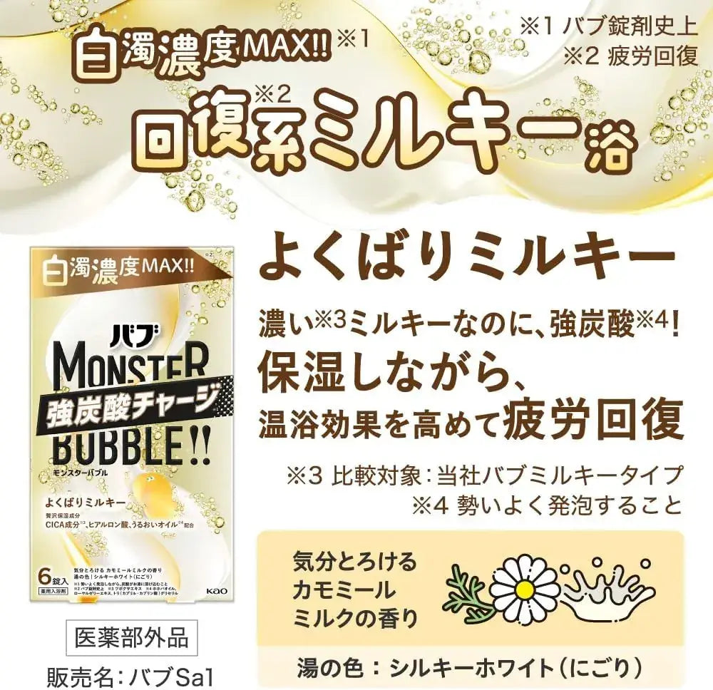 Bub Monster Bubble Greedy Milky 6 Tablets Medical Device
