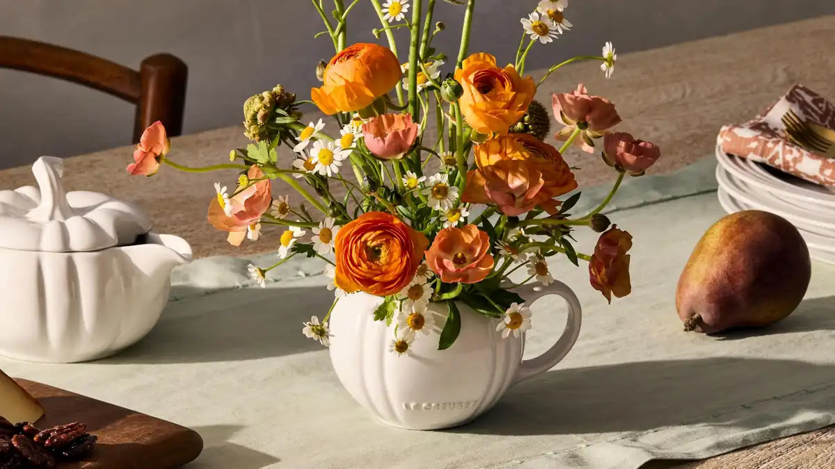 Taza Le Creuset Pumpkin 400ml con Tapa Diseño de Castaña de Indias para Halloween Seguro