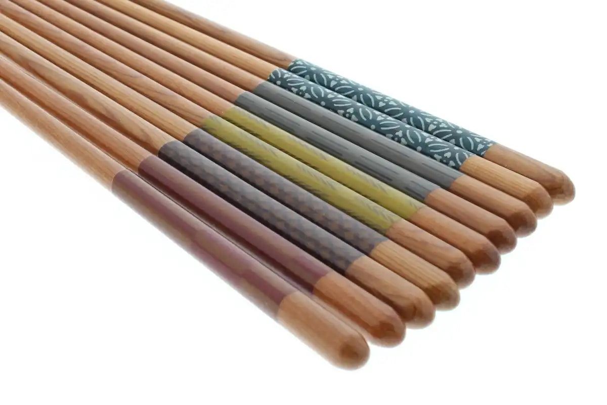 Ishida Bugaku Chopsticks Set Of 5 23Cm Natural Wood Japan Dishwasher Safe