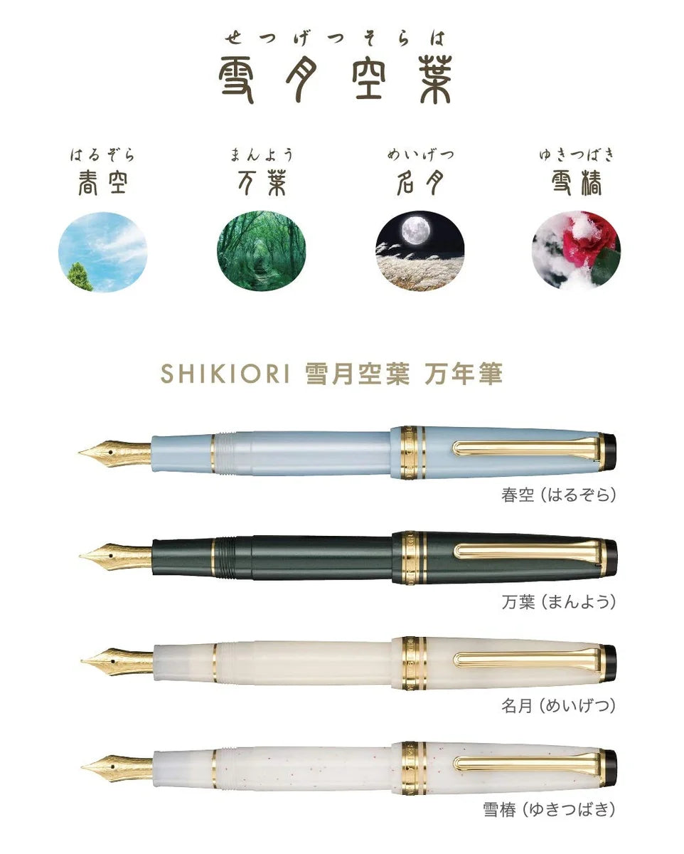 Sailor Fountain Pen Japan 4 Seasons Oribe Setsugetsu Soraha Manyo Extra Fine 11-1224-102