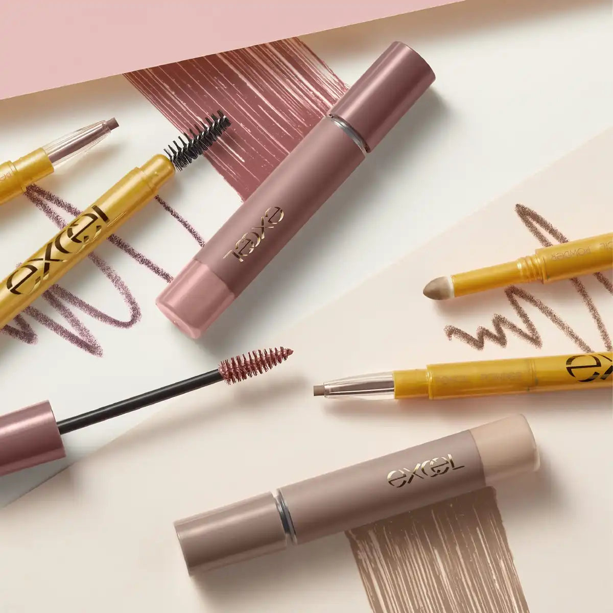 Excel 3-in-1 Eyebrow Kit: Powder Pencil & Brush in Royal Beige PD17