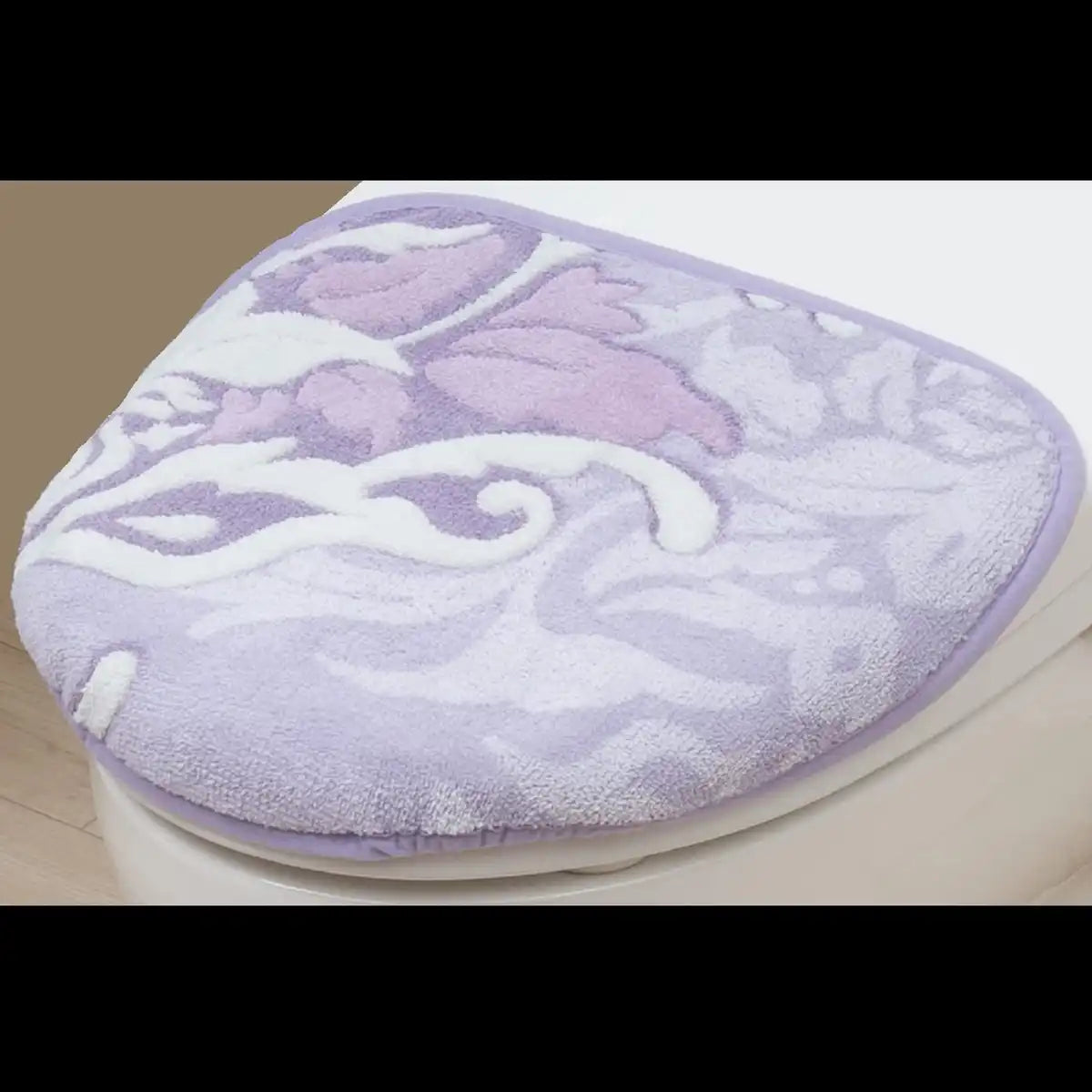 Senko Japan Samira Toilet Lid Cover Lavender Damask Antibacterial Deodorant 32052