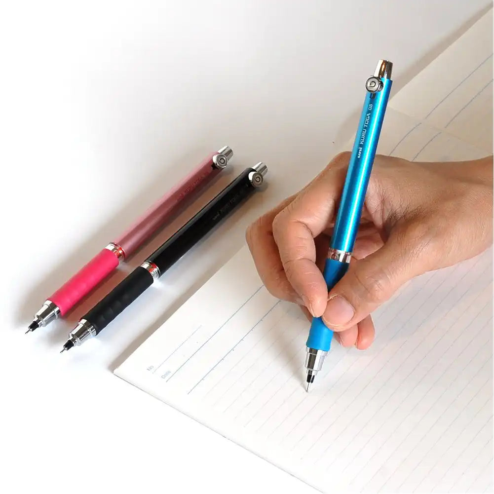 Mitsubishi Pencil Kurutoga 0.5 Blue Mechanical Pencil W/ Rubber Grip (M56561P.33) - Made In Japan
