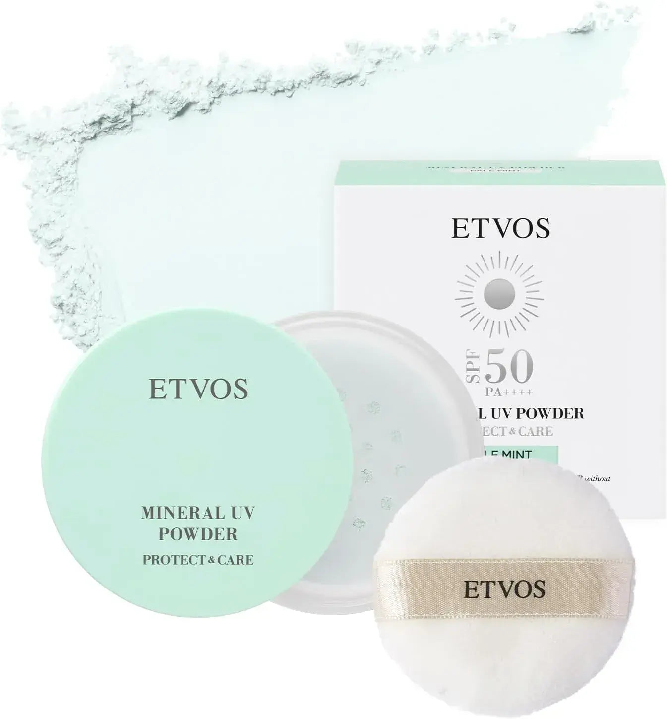 Etvos Mineral UV Powder SPF50 PA Sunscreen Finishing Powder - Pale Mint - 4580682137264