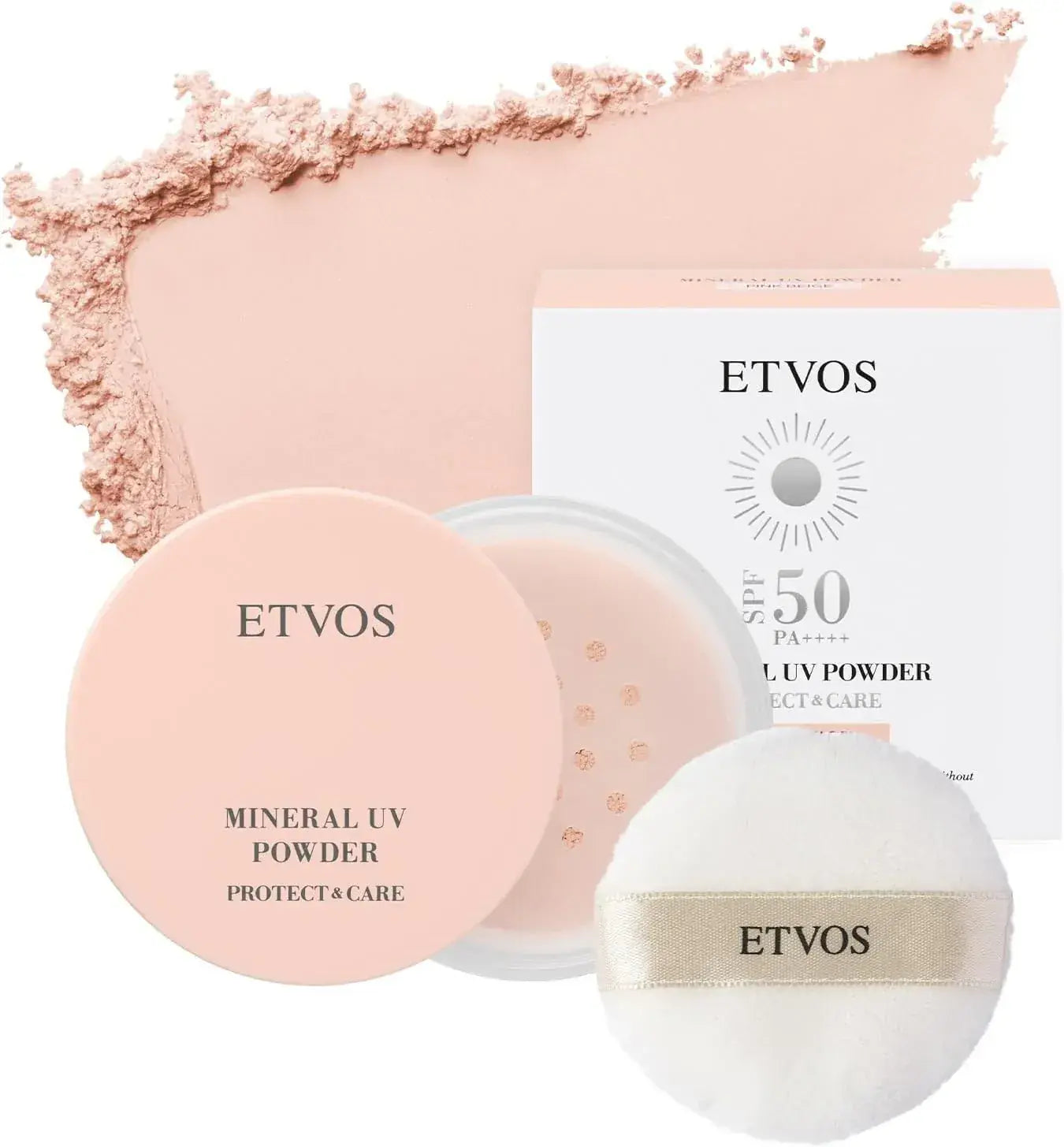 Etvos Mineral UV Powder SPF50 PA Sunscreen Finishing Powder - Pink Beige - 4580682137233