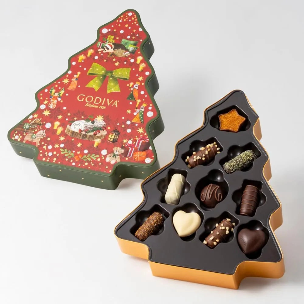 Godiva Christmas Bush de Noel Tree Selection Pack of 10 Chocolates