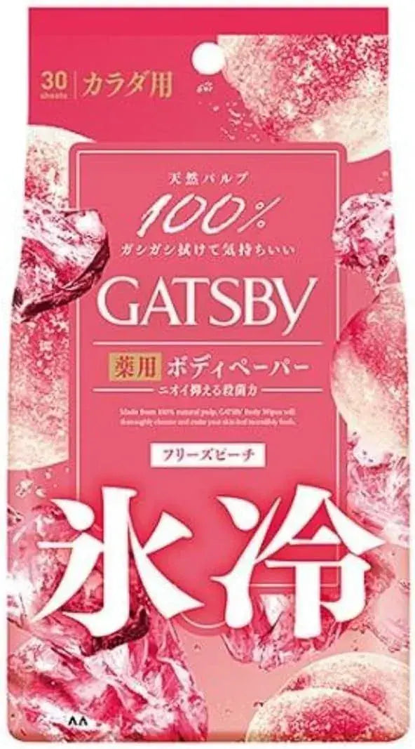Mandom Gatsby Body Paper Freeze Peach 30 Sheets