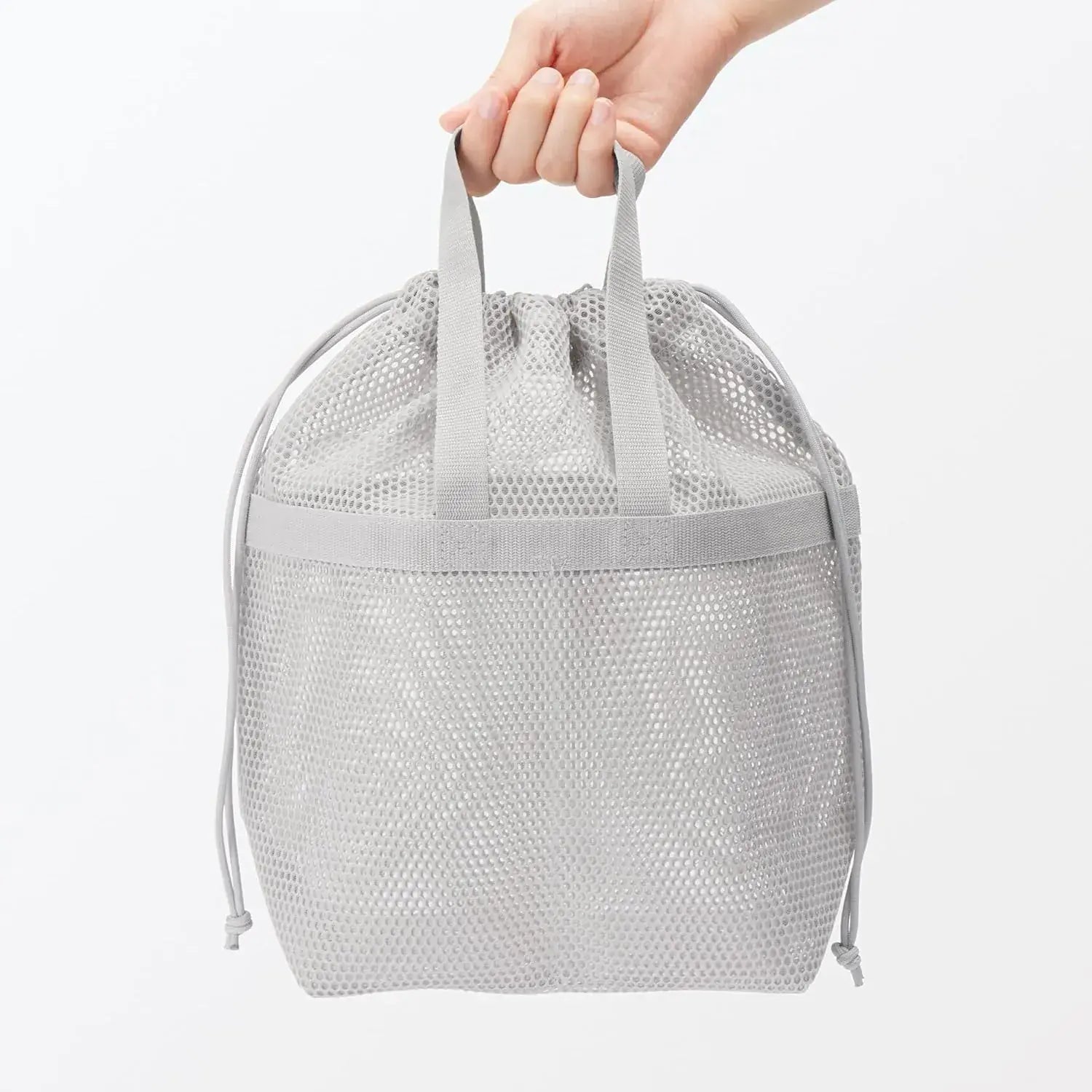 Muji 3D Mesh Drawstring Bag with Handles Pouch