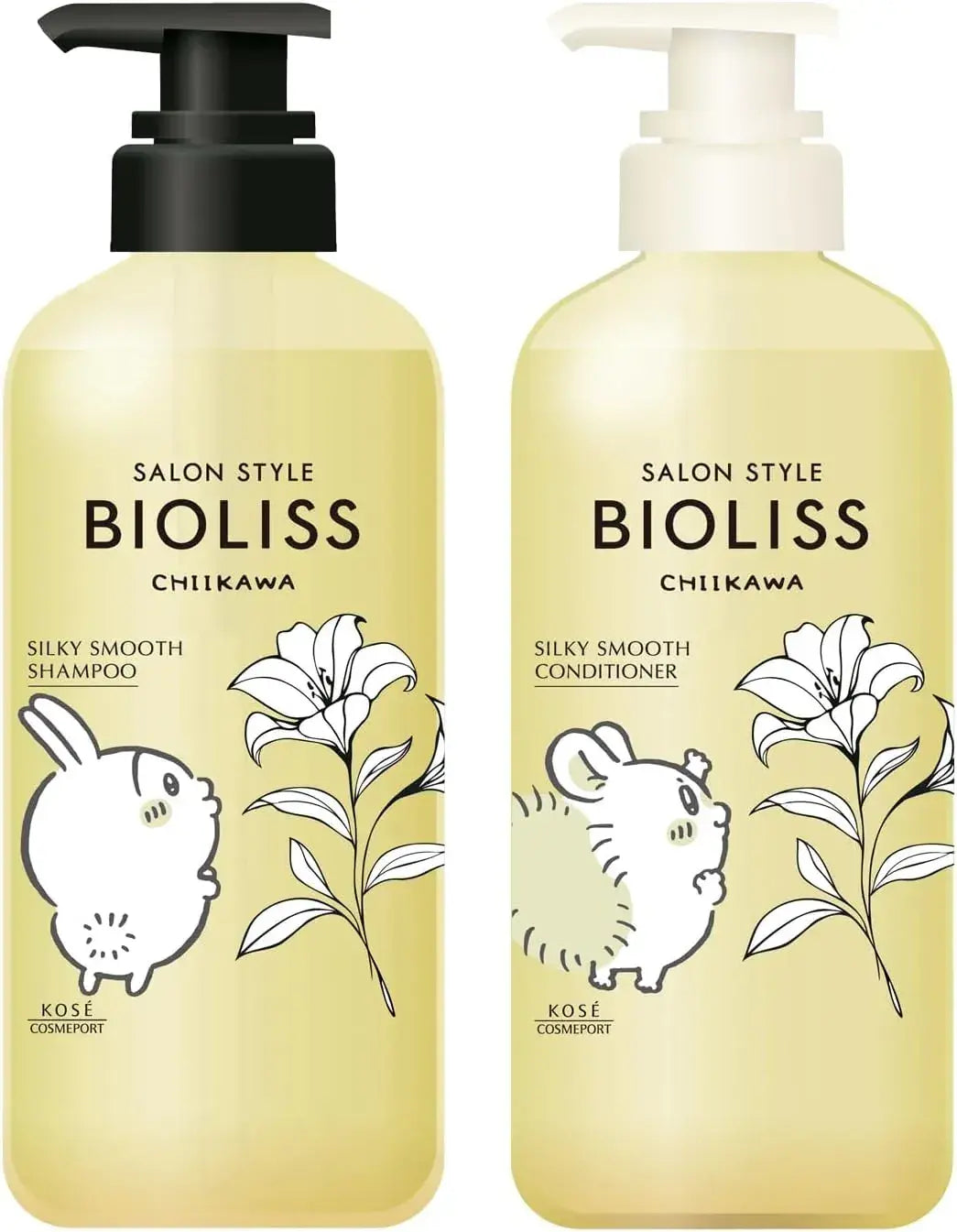 Salon Style Biolis Fleur Syrup Chikawa Pump Set Silky Smooth Shampoo Conditioner