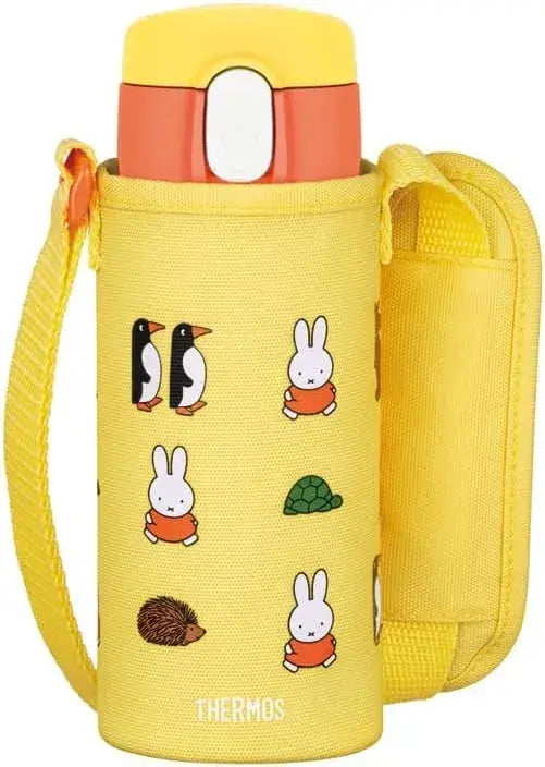 Thermos Vacuum Insulated Straw Bottle for Children Commuting - Miffy Yellow Orange 410ml - 4562344402118