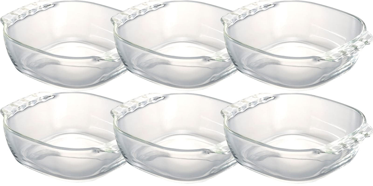 Hario Japan Heat Resistant Glass Toaster Dish 400Ml Buono Kitchen Set Of 6 - Htz-40-Bk