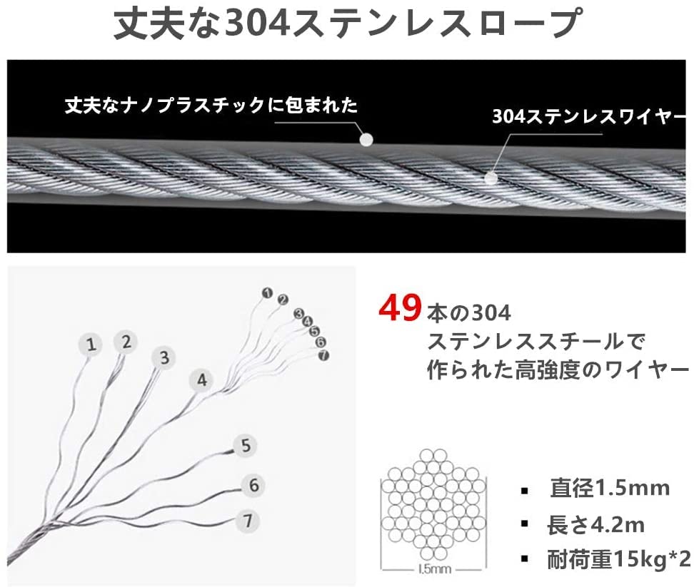 Homeme Indoor Clothesline 20Kg Capacity | Wall Hanging | 4.2M Length | Freely Stretchable | Slow Recovery | Waterproof | Rustproof | Japan