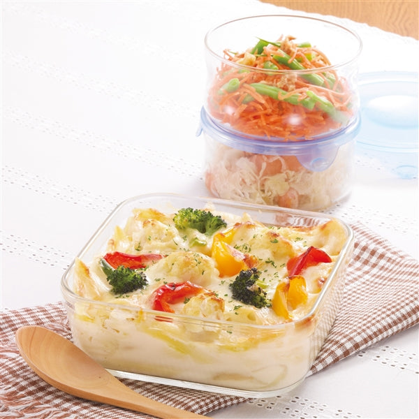Iwaki Heat Resistant Glass Food Container Square 1.2L