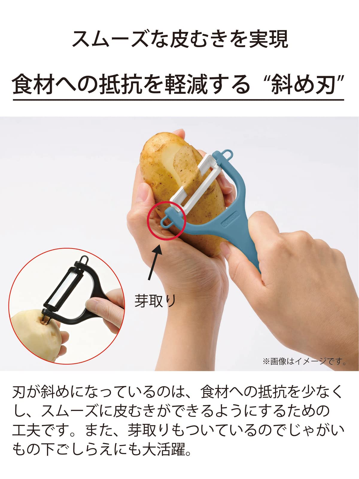 Kyocera Ceramic Peeler Red Japan | Rust-Free Easy To Clean Diagonal Blade | Rubber Handle Lasting Sharpness | Sterilization Bleach Ok Cp-Na10X-Rd