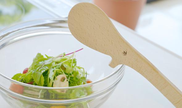 Miranda Style Omoeraku Handcrafted Japanese Beech Wood Spatula Small - Square