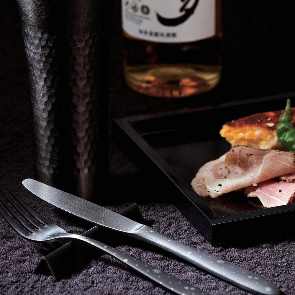 Todai Rikyu Japan Black Crystal Pattern Dessert Fork