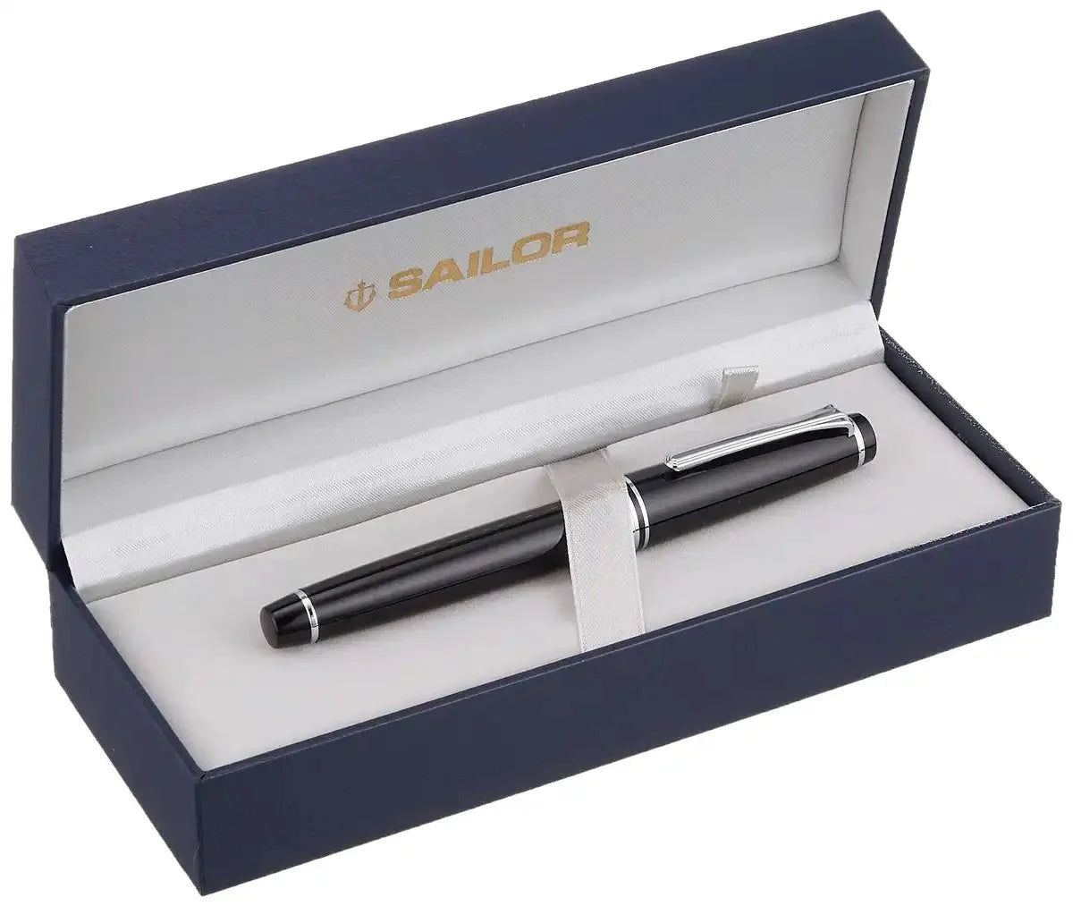 Sailor Professional Gear Slim Black Silver Medium Fine Fountain Pen 11-1222-320