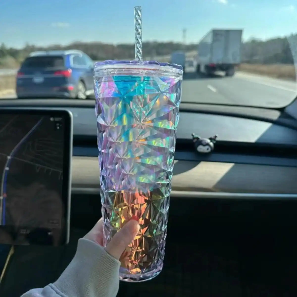 Starbucks 710ml Holiday Tumbler Winter Snowflake Straw Cup