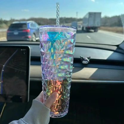 Starbucks 710ml Holiday Tumbler Winter Snowflake Straw Cup