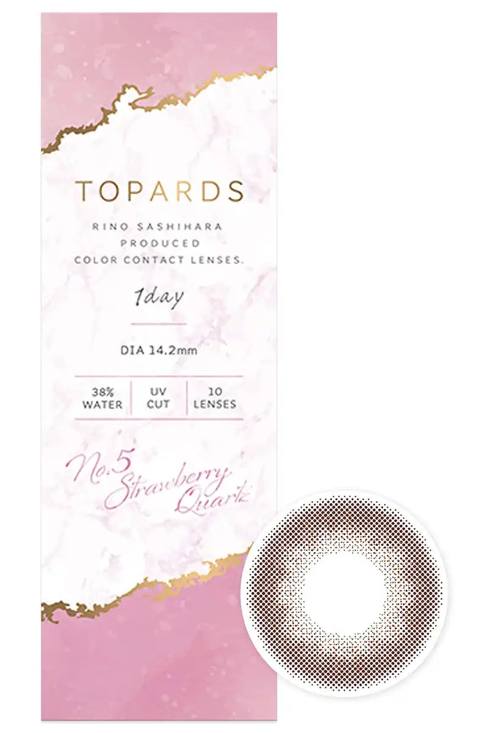 Topaz Color Contacts 10Pc Sashihara Sassy One Day Strawberry Quartz -8.50 (With Degree) Japan