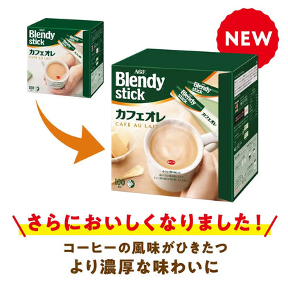 Agf Blendy Stick Cafe Au Lait 100 Sticks Japan [Stick Coffee]