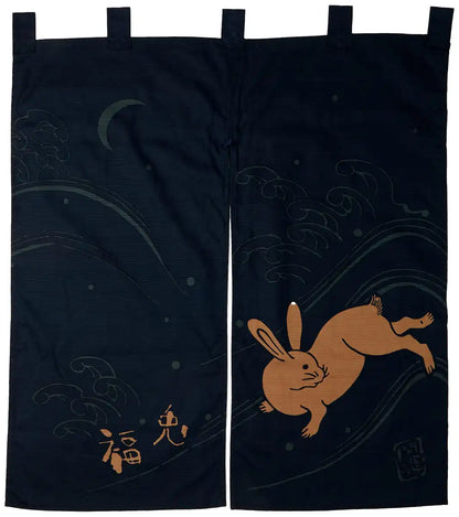 Maeda Dyeing Japan Kaiuntei Engi Noren Lucky Rabbit 069596