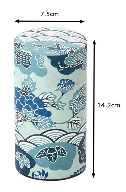 Yamaco Tea Canister L Seigaiha Design Made in Japan 887286