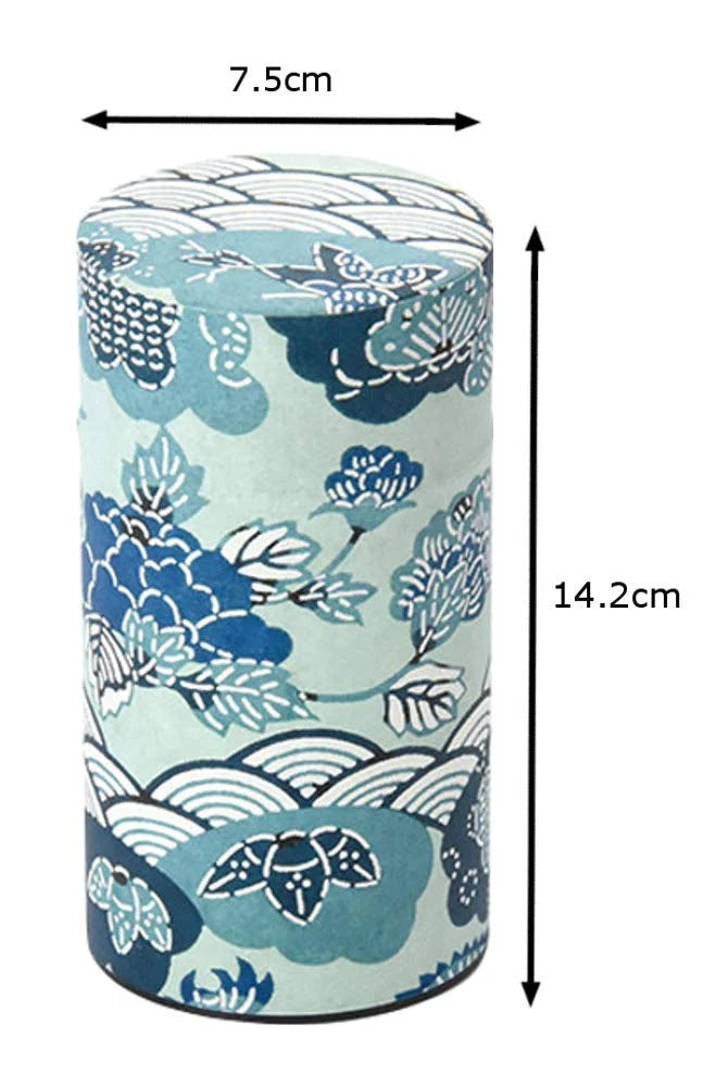Yamaco Tea Canister L Seigaiha Design Made in Japan 887286