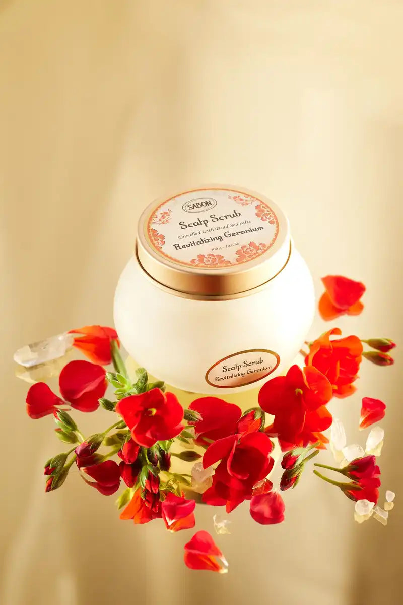 Sabon 300G Geranium Head Scrub for Replenishing and Revitalizing Hair
