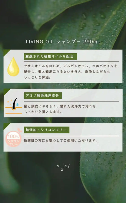 Soel Living Oil Shampoo 290Ml Natural Scalp Care Lily Musk Scent